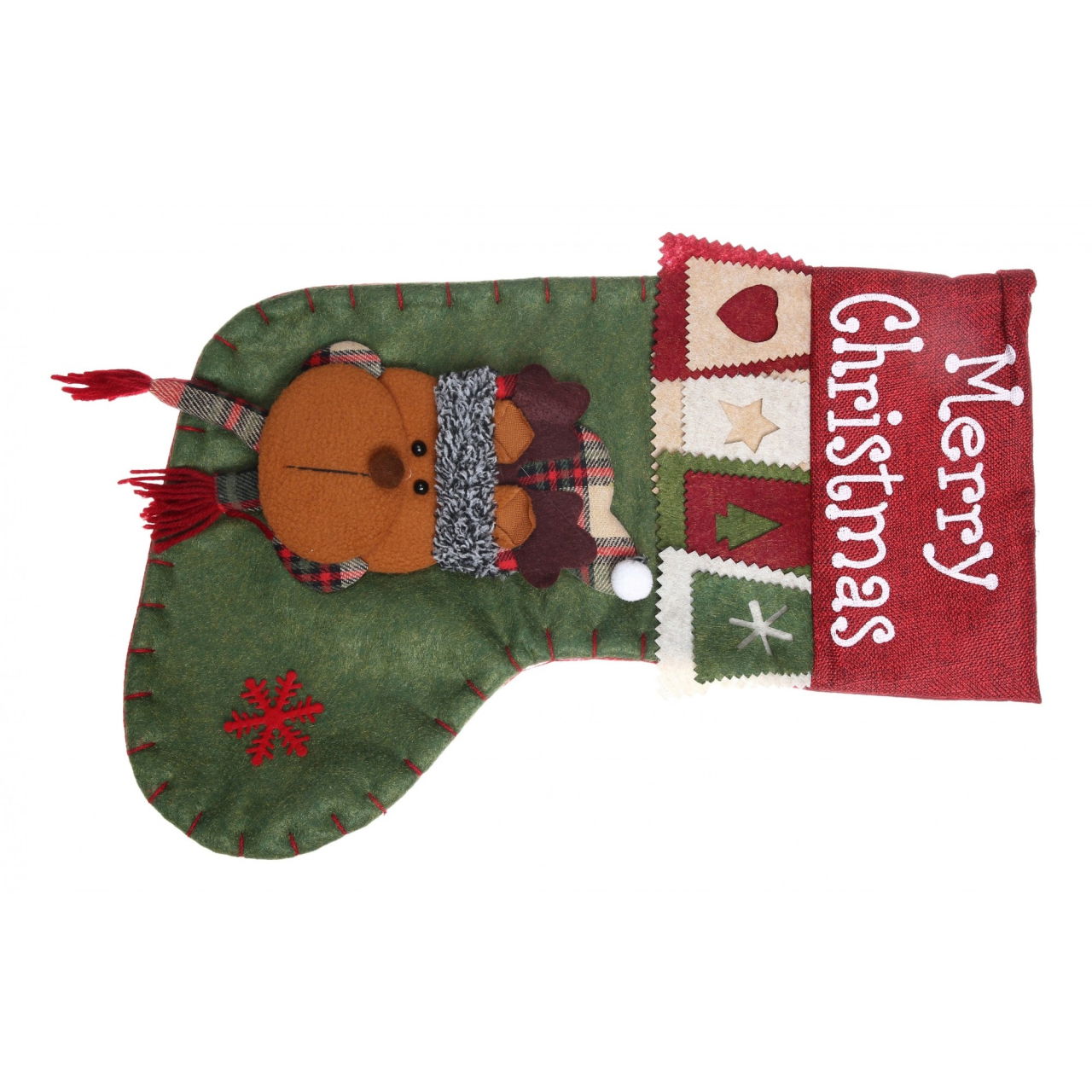 Ciorap Cadouri, Flippy,cu model ren,verde, marimea 20x40 cm, textil, interior [1]