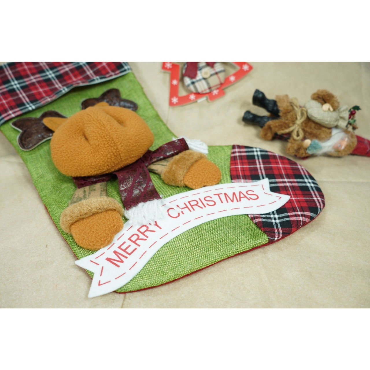 Ciorap Cadouri, Flippy,cu model ren,verde, marimea 23x45 cm, textil, interior [3]