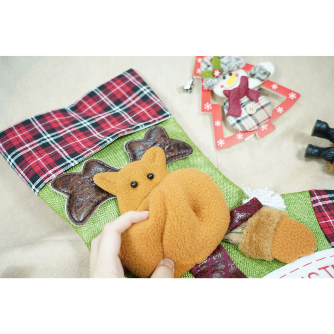 Ciorap Cadouri, Flippy,cu model ren,verde, marimea 23x45 cm, textil, interior [5]