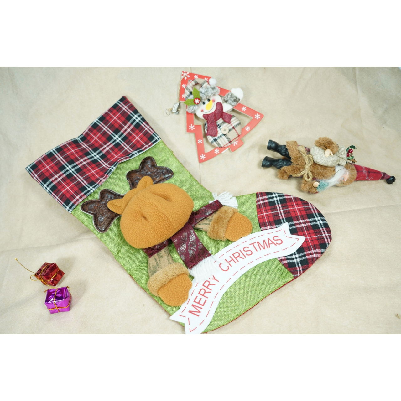 Ciorap Cadouri, Flippy,cu model ren,verde, marimea 23x45 cm, textil, interior [2]