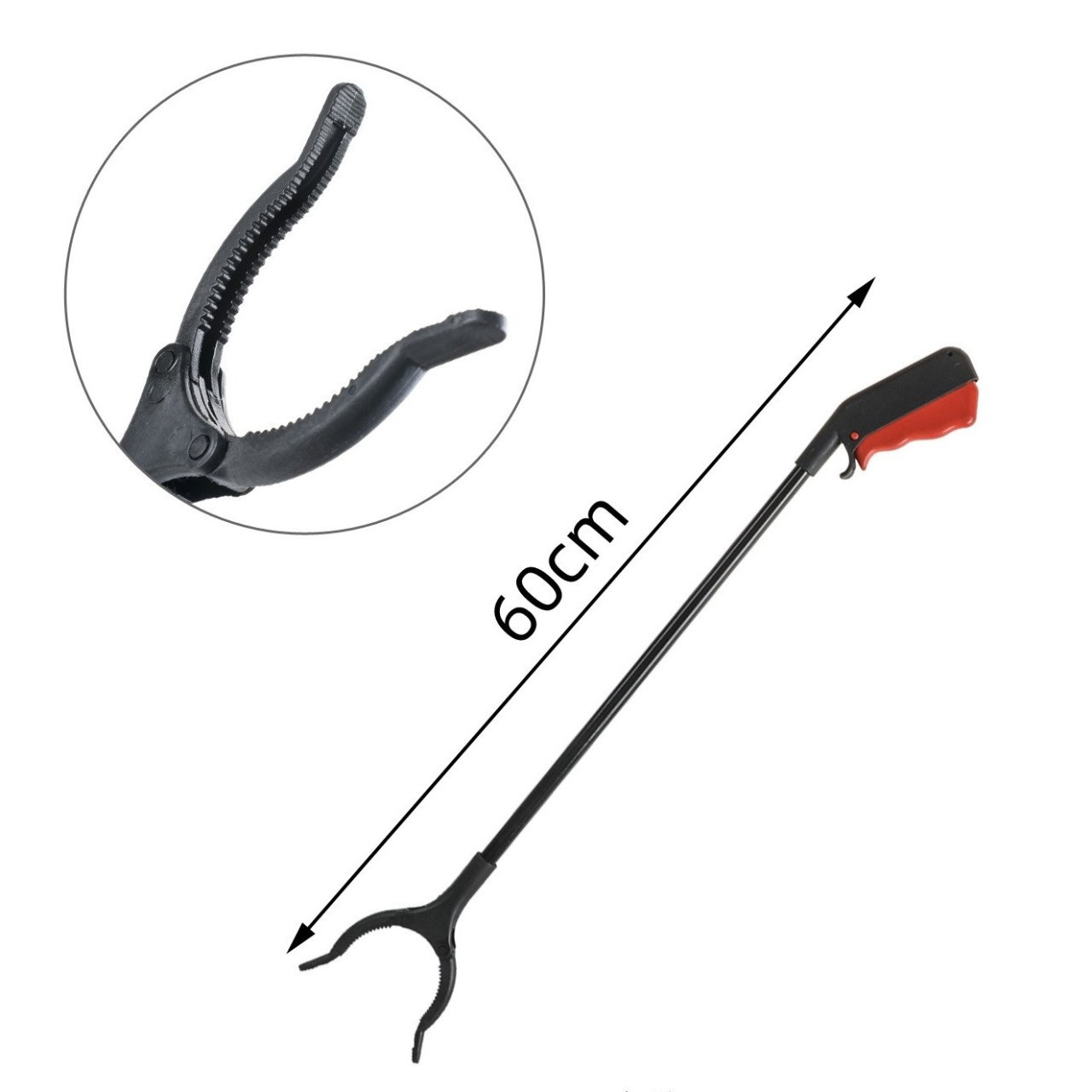 Cleste pentru Colectarea Deseurilor, Flippy, din Metal si Plastic, 60 cm, Fara Maini Murdare, Negru/Rosu [6]