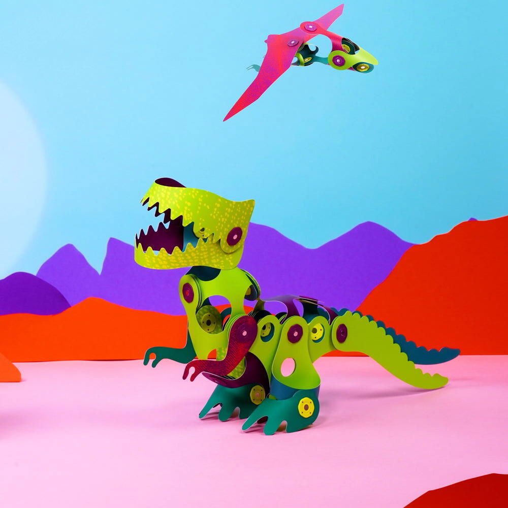 Clixo® joc magnetic de construit - Aventuri cu dinozauri (36 piese) [3]