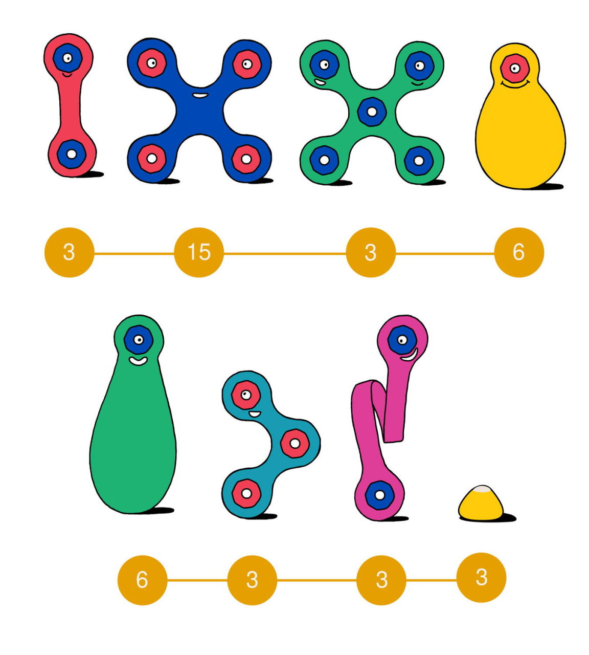 Clixo® joc magnetic de construit - Curcubeu (42 piese) [5]