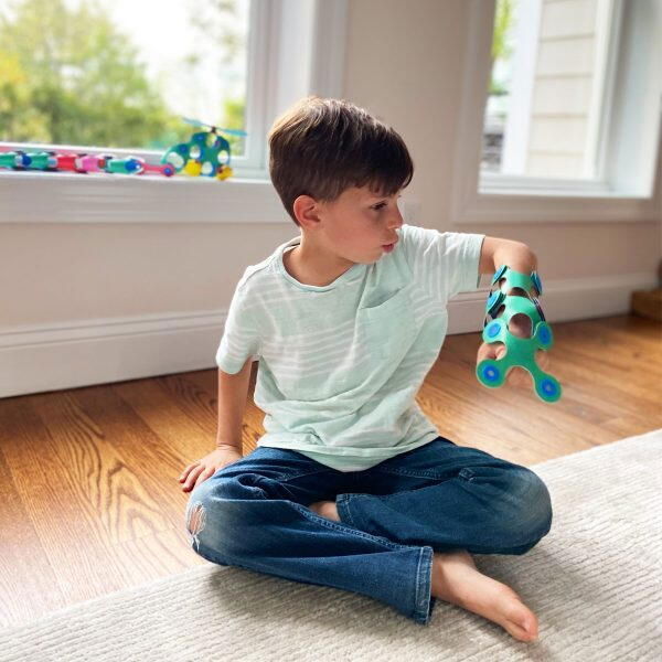 Clixo® joc magnetic de construit - Itsy Albastru & Verde (18 piese) [4]