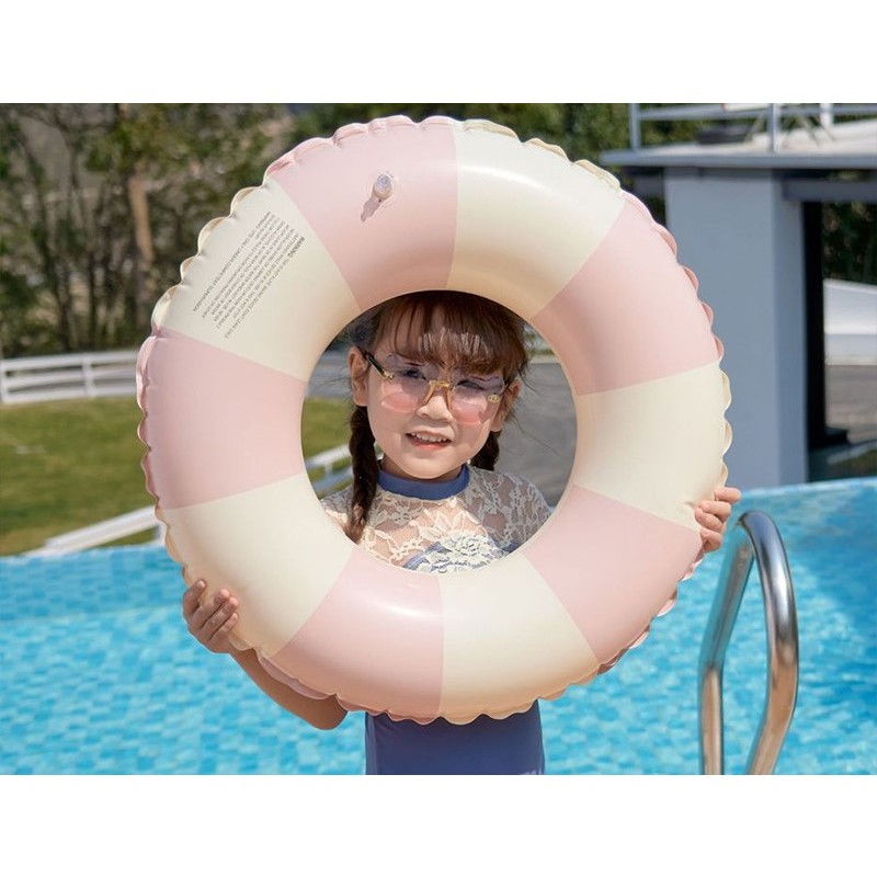 Colac de inot gonflabil pentru copii, In dungi Roz- Galben, Flippy, diametru 66 cm [2]