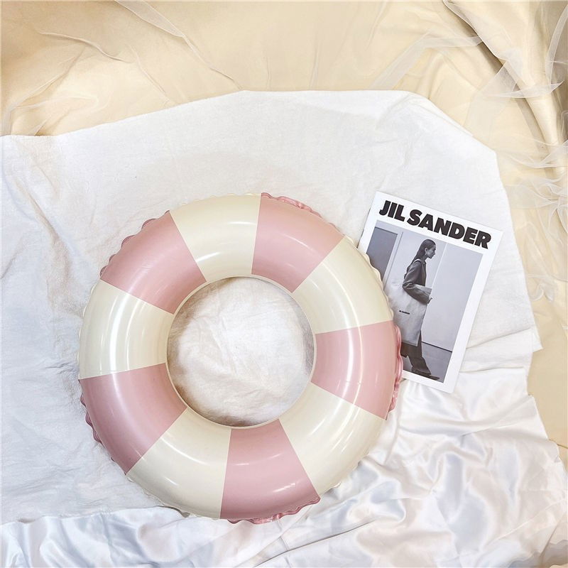 Colac de inot gonflabil pentru copii, In dungi Roz- Galben, Flippy, diametru 66 cm [4]