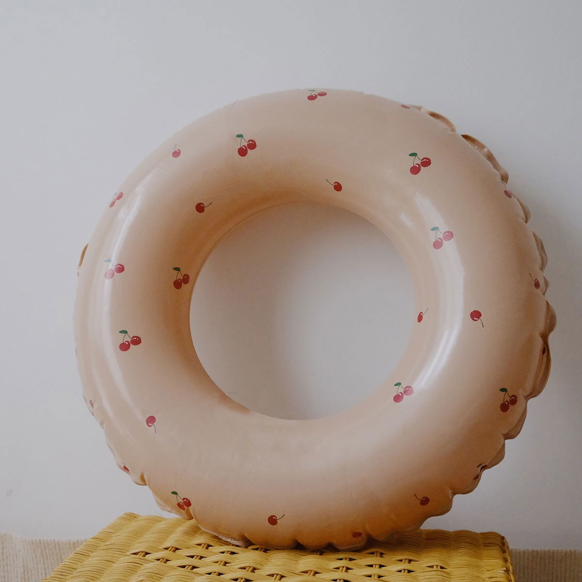 Colac de inot gonflabil pentru copii, Portocaliu, Model cu cirese, Flippy, diametru 70 cm [3]