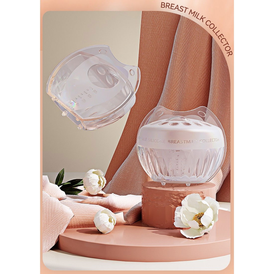 Colector de Lapte Matern, Flippy, din Silicon Safety, Anti-debordare, 80 ml, Transparent [7]