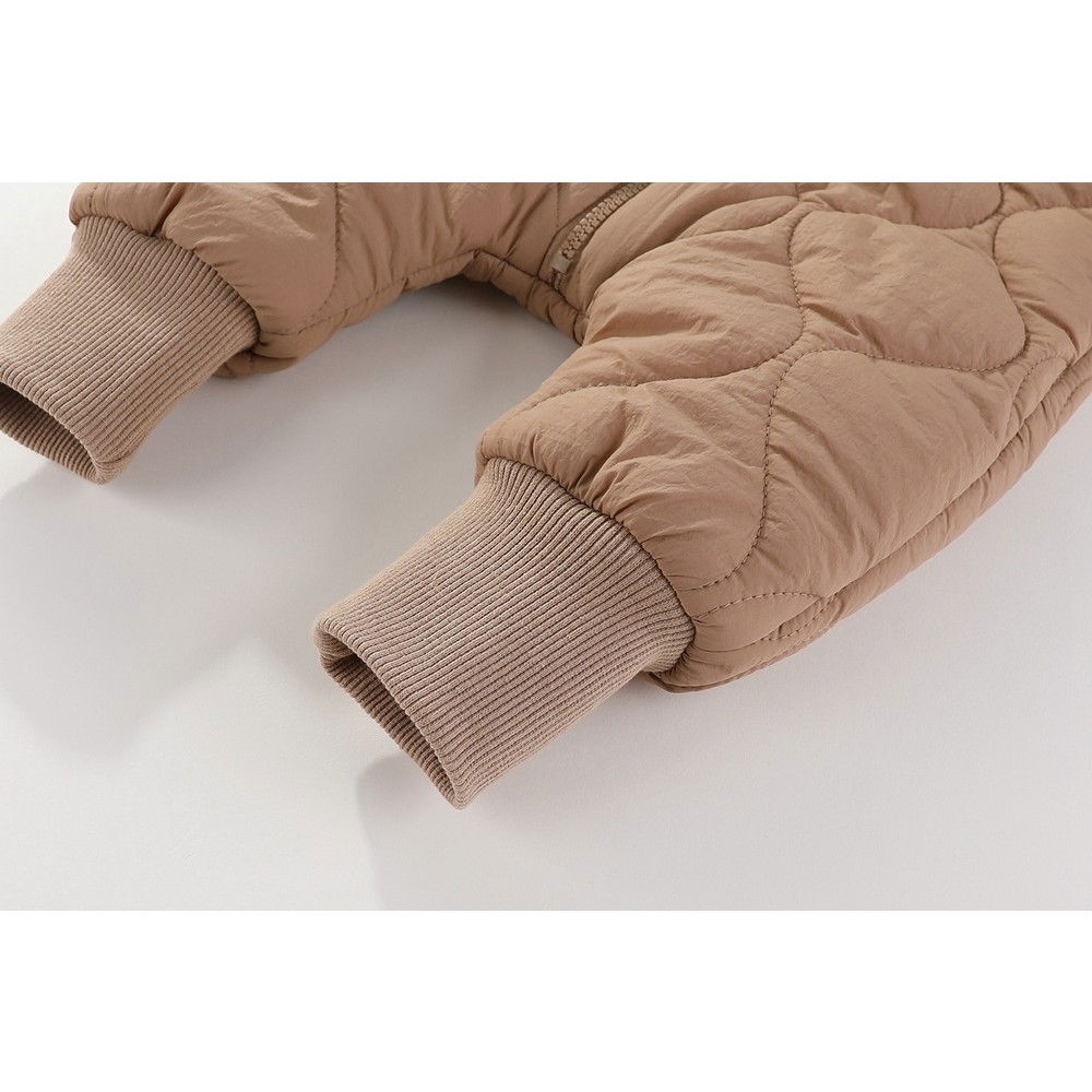 Combinezon de Iarna, Flippy, pentru Bebelusi, din Bumbac, cu Urechi, Mansete Elastice, Unisex, 66 cm, Maro [7]