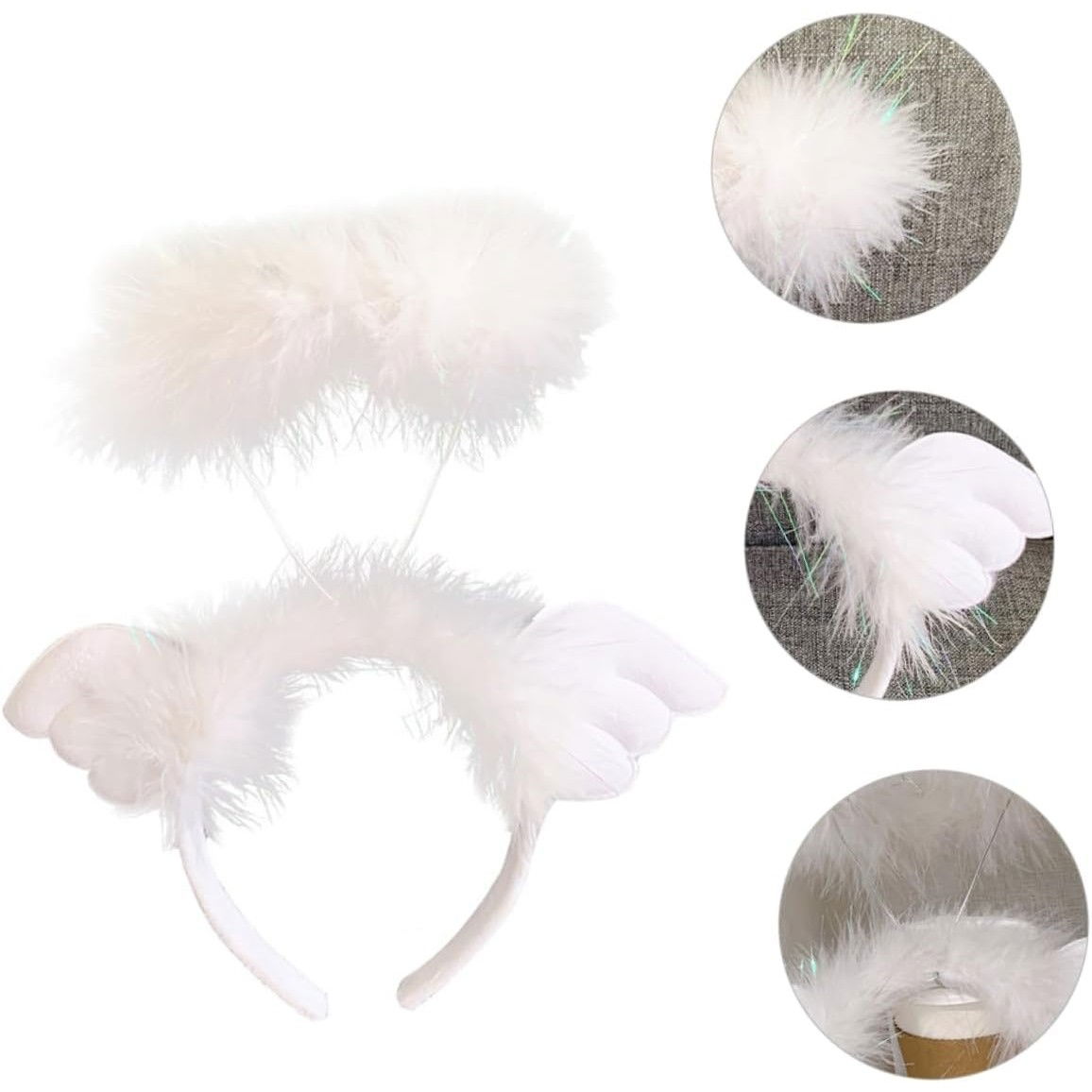 Coronita de Ingeras pentru Copii, Flippy, Bentita cu Aura, Marime Universala, Alb [3]