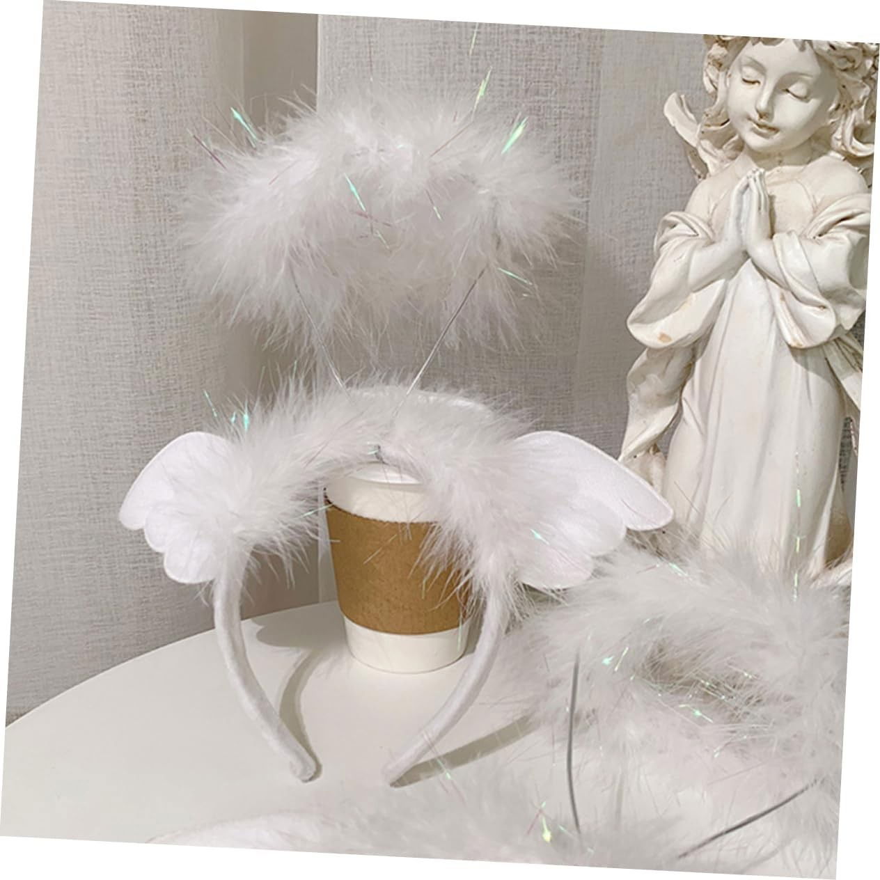 Coronita de Ingeras pentru Copii, Flippy, Bentita cu Aura, Marime Universala, Alb [2]