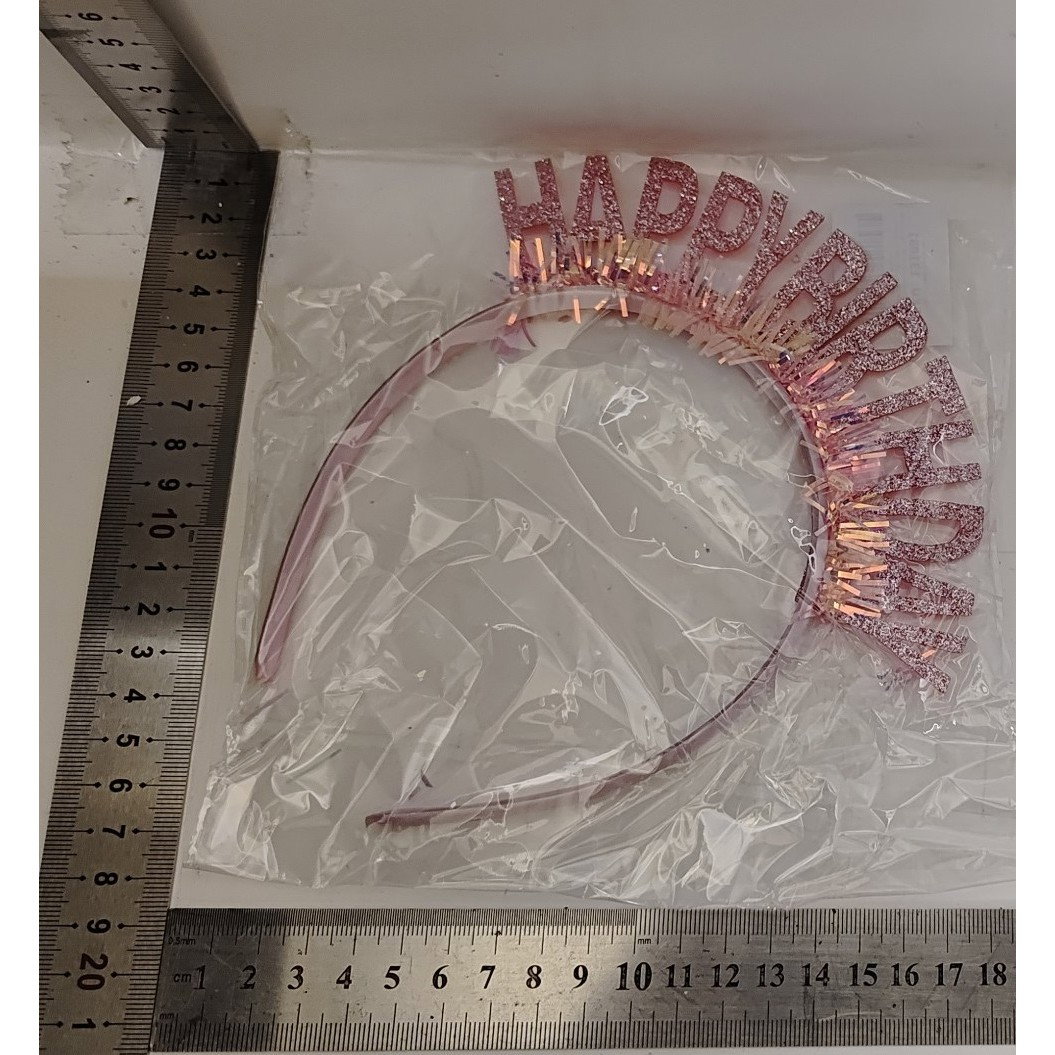 Coronita Decorativa pentru Petreceri, Flippy, Tema Aniversare, Model Happy Birthday, Marime Universala, Rose [5]