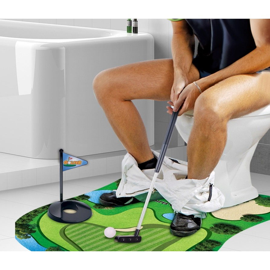Covoras de Baie, Flippy, Model Teren de Golf, Interactiv, +14 Ani, din PVC, 80 x 69 cm, Verde [3]