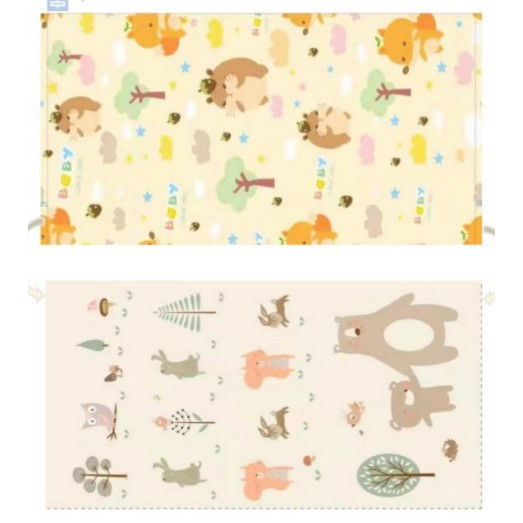 Covoras de Joaca pentru Copii Termic cu 2 Fete, Flippy, Model Arici si Ursuleti, cu Spuma, Impermeabil, Antiderapant, 200cm x 180cm x 0.8cm [1]