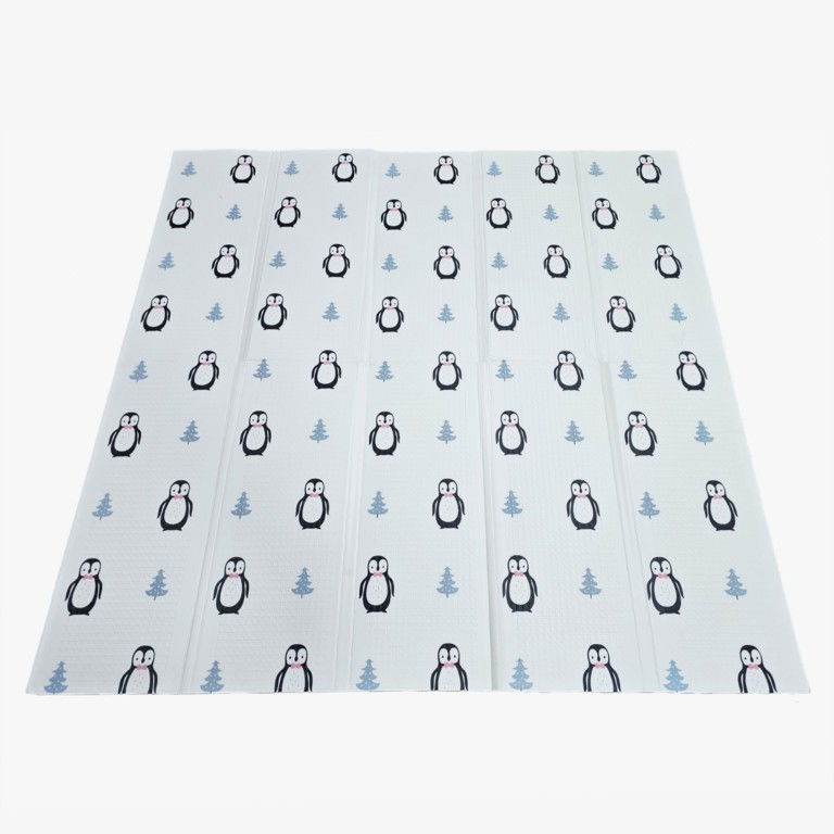 Covoras de Joaca pentru Copii Termic cu 2 Fete, Flippy, Model Girafe si Pinguini, cu Spuma, Impermeabil, Antiderapant, 200cm x 180cm x 1cm [4]