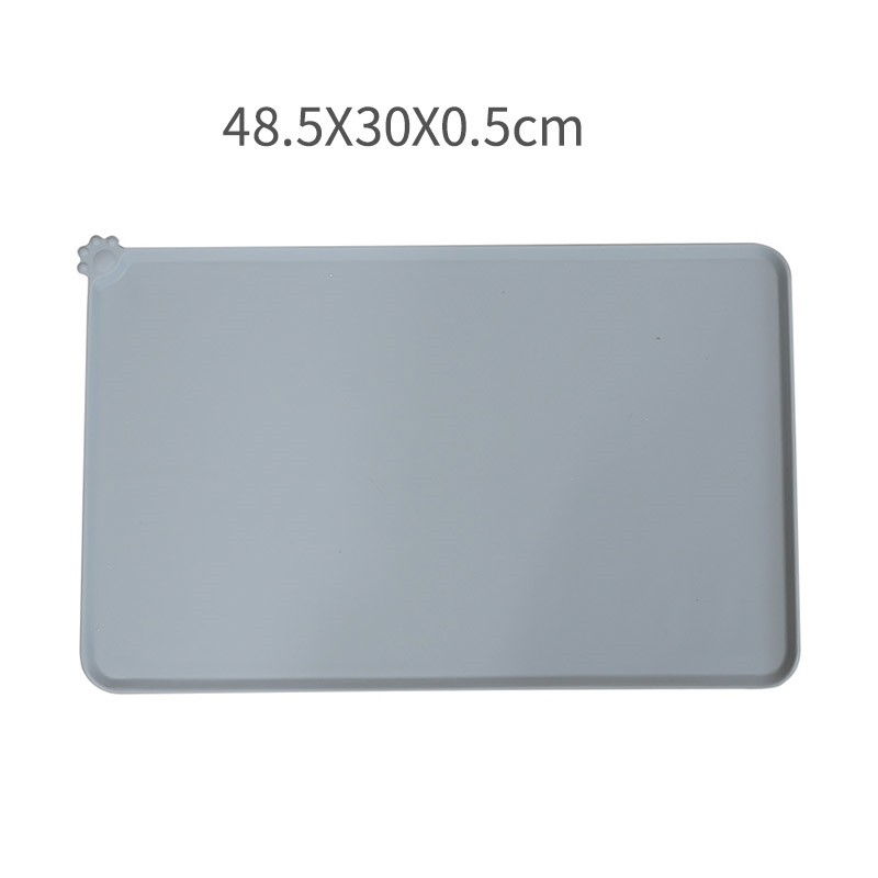 Covoras din silicon pentru animale Flippy, pentru bol de apa si mancare, antiderapant, margini ridicate pentru a mentine apa, 48.5x30 cm, Gri [4]