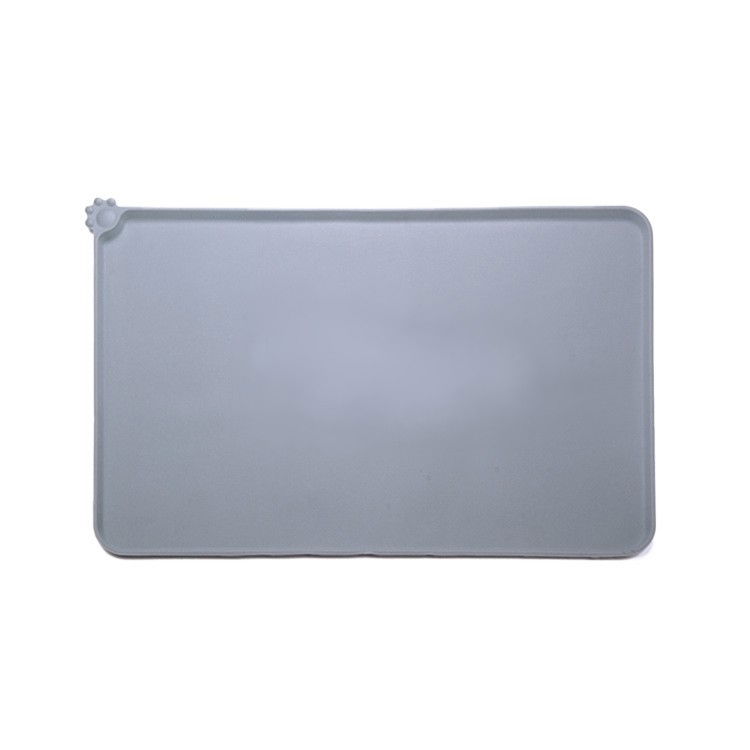 Covoras din silicon pentru animale Flippy, pentru bol de apa si mancare, antiderapant, margini ridicate pentru a mentine apa, 48.5x30 cm, Gri [1]