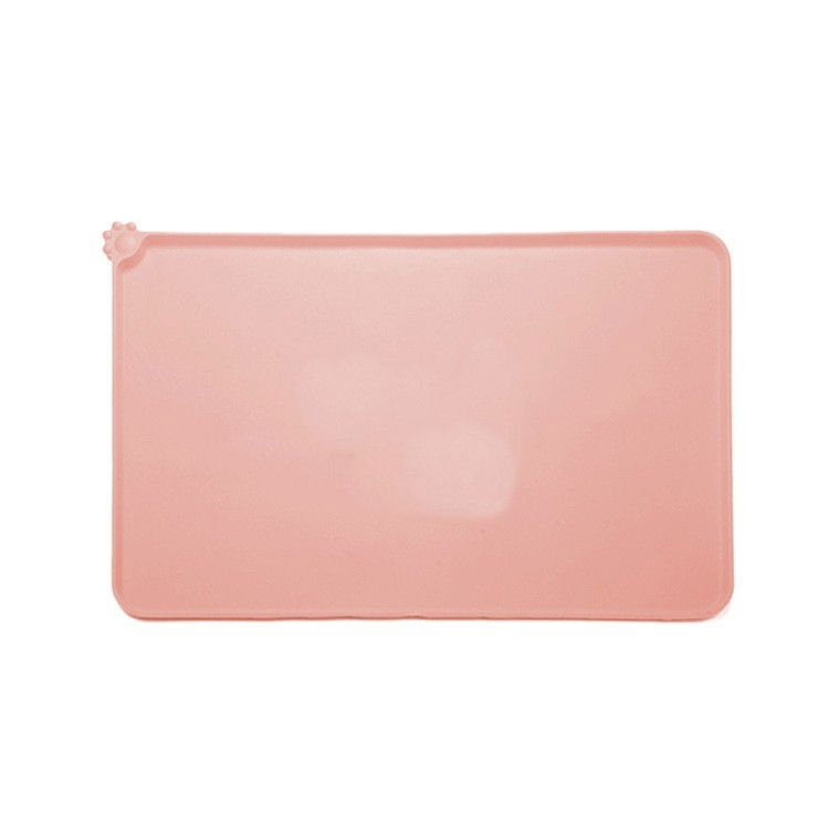 Covoras din silicon pentru animale Flippy, pentru bol de apa si mancare, antiderapant, margini ridicate pentru a mentine apa, 48.5x30 cm, Roz [1]