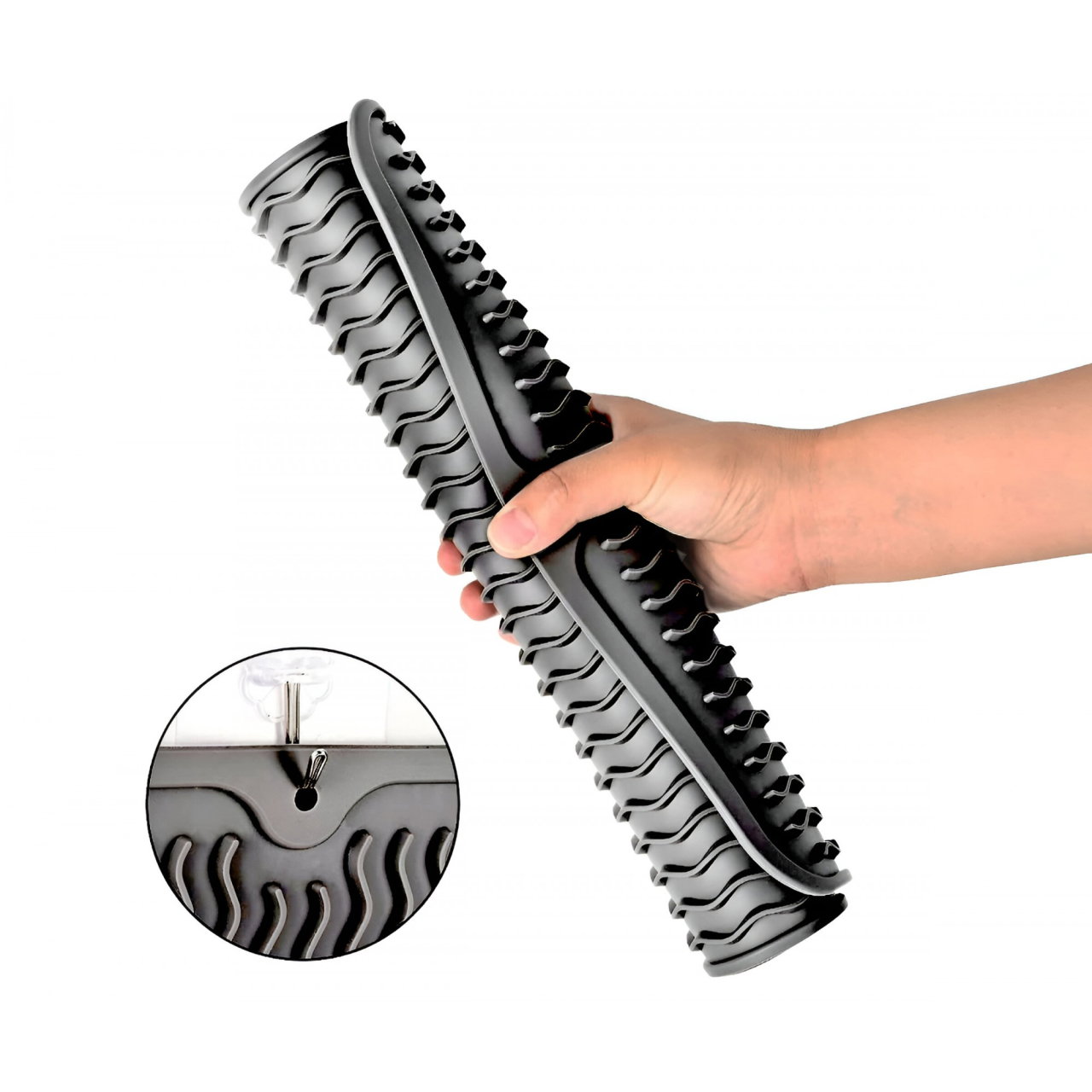 Covoras din Silicon pentru Scurgere Vase, Flippy, Uz Casnic, Rezistent la Temperaturi Ridicate, Izolator, 43x32.5 cm, Negru [5]