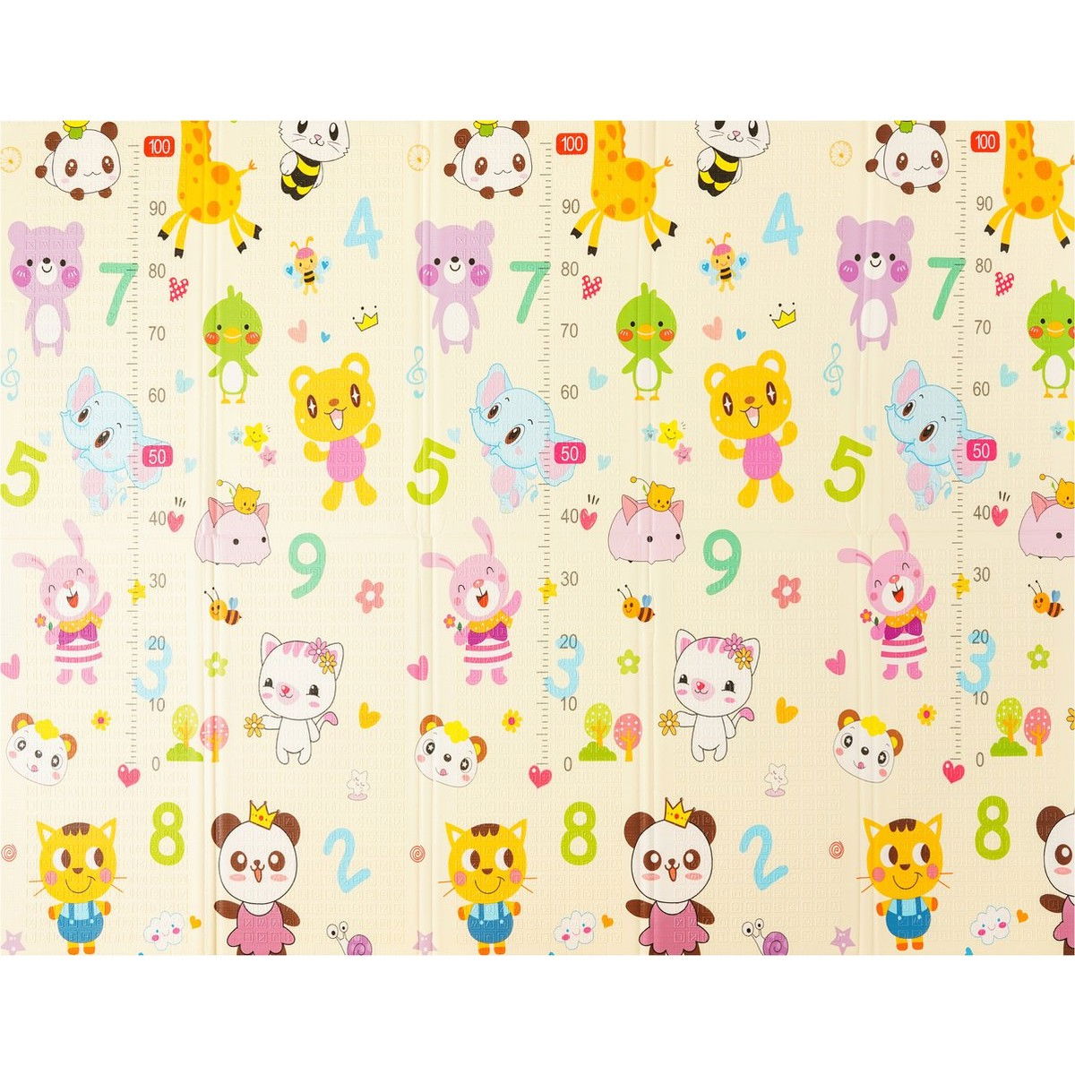 Covoras pentru Copii, Flippy, cu 2 Fete, Model Animale Marine/Exotice, din XPE+PE, Impermeabil, Antiderapant, Protectie Termica, +3 Luni, Pliabil, 150 x 200 x 1.5 cm, Multicolor [3]