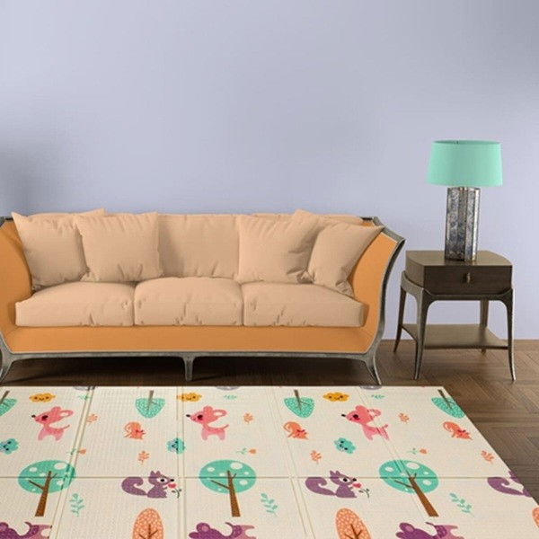 Covoras pentru Copii, Flippy, cu 2 Fete, Model Caprioare/Panda, din XPE+PE, Impermeabil, Antiderapant, Protectie Termica, +3 Luni, Pliabil, 150 x 200 x 1 cm, Multicolor [4]