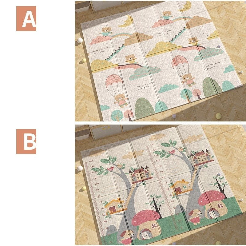 Covoras pentru Copii, Flippy, cu 2 Fete, Model Ursulet/Catelusi, din XPE+PE, Impermeabil, Antiderapant, Protectie Termica, +3 Luni, Pliabil, 150 x 200 x 1.5 cm, Multicolor [4]