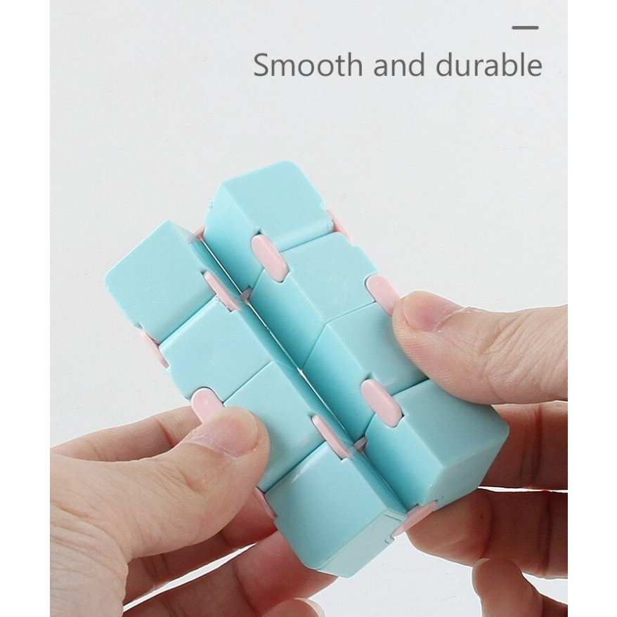 Cub antistres, Fidget Toy, Infinity Magic Cube, Albastru/Roz, 4x4x4 cm [4]