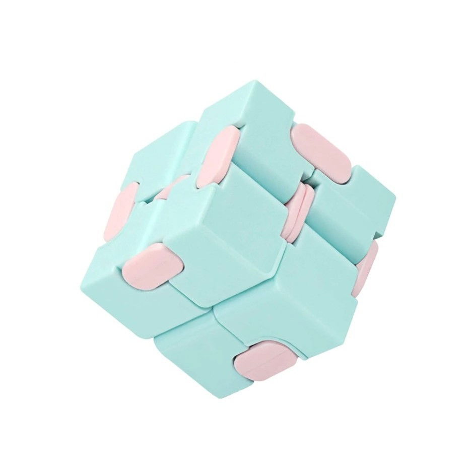 Cub antistres, Fidget Toy, Infinity Magic Cube, Albastru/Roz, 4x4x4 cm [1]