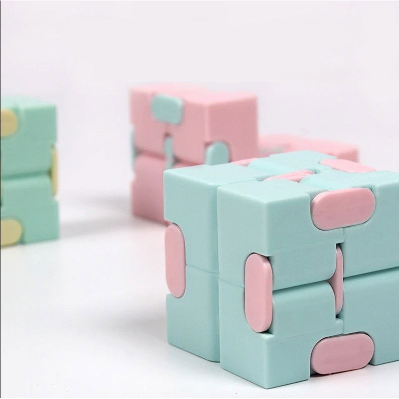 Cub antistres, Fidget Toy, Infinity Magic Cube, Albastru/Roz, 4x4x4 cm [5]