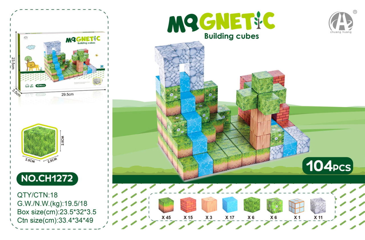 Cuburi magnetice - In natura 104 piese (2.5 cm) [6]