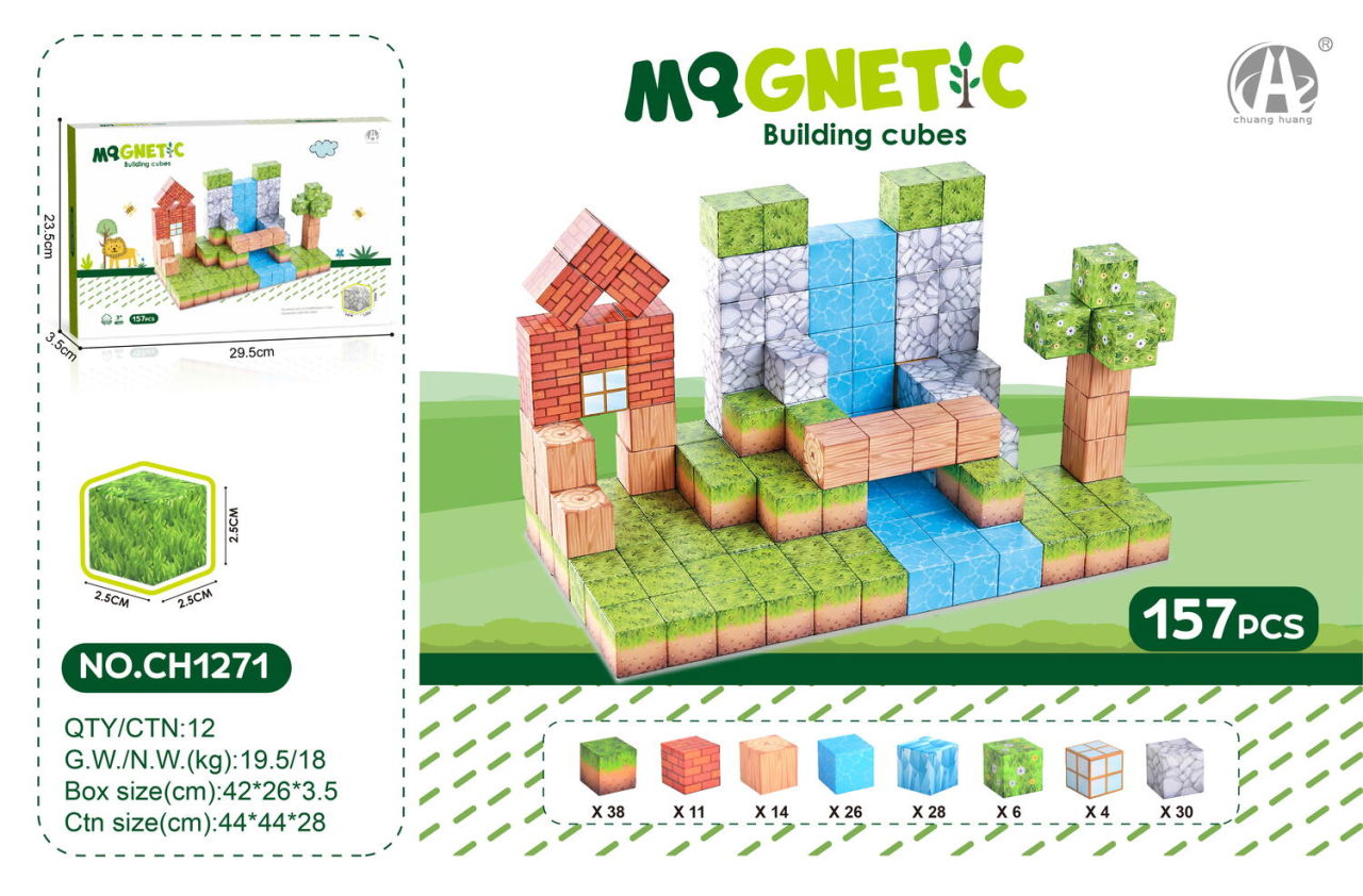 Cuburi magnetice - In natura 157 piese (2.5 cm) [3]
