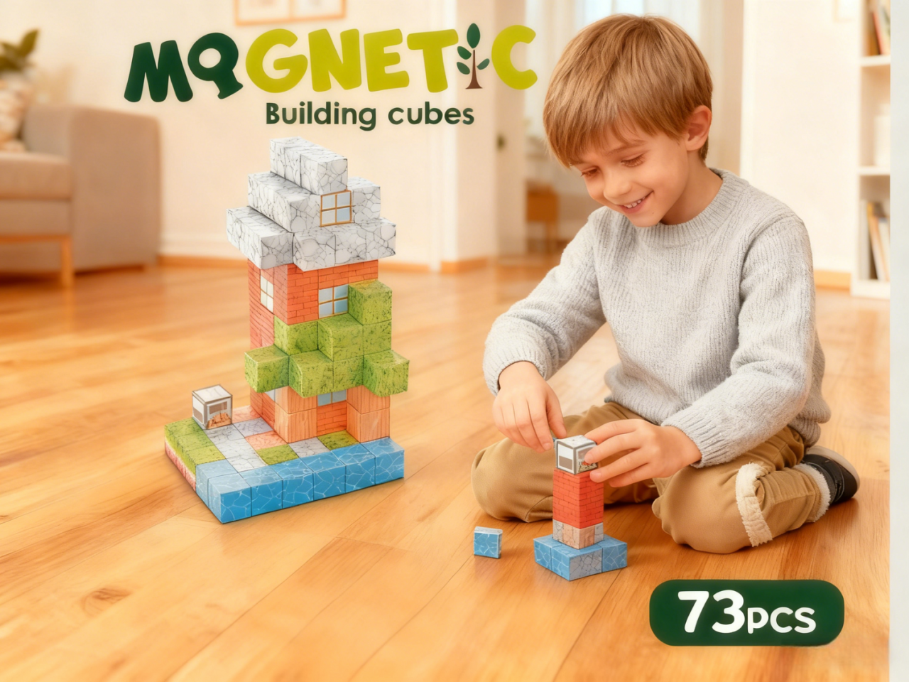 Cuburi magnetice - In natura 73 piese (2.5 cm) [4]