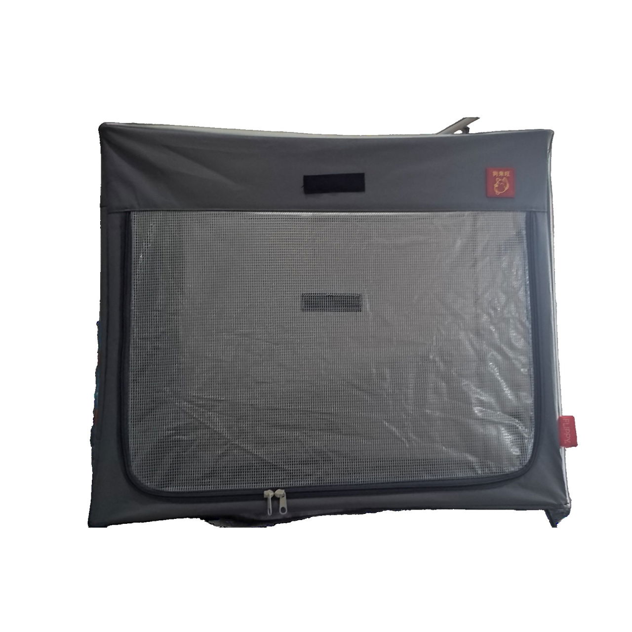 Cusca Animale pentru Uscare Blana, Flippy, din Textil, Fereastra Transparenta, 53 x 36 x 42 cm, Gri [1]