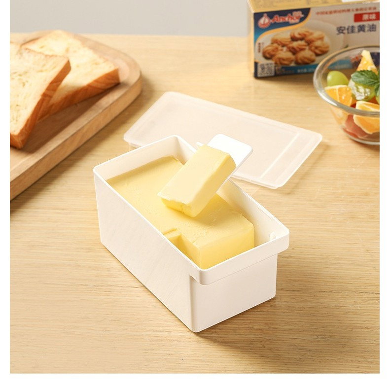 Cutie de Unt, Flippy, cu Capac, Multifunctionala, cu Spatula Portionare, 15.9 x 8.8 x 4.9 cm, Alb [5]