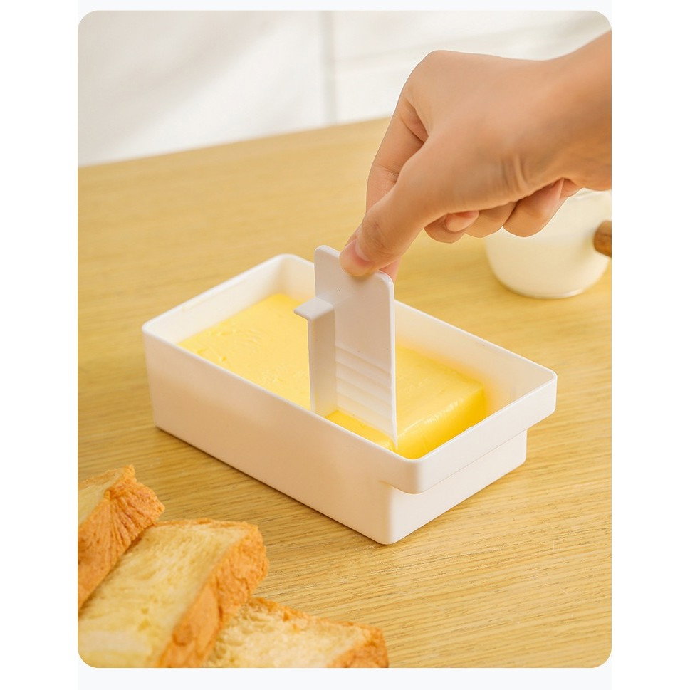 Cutie de Unt, Flippy, cu Capac, Multifunctionala, cu Spatula Portionare, 15.9 x 8.8 x 4.9 cm, Alb [3]