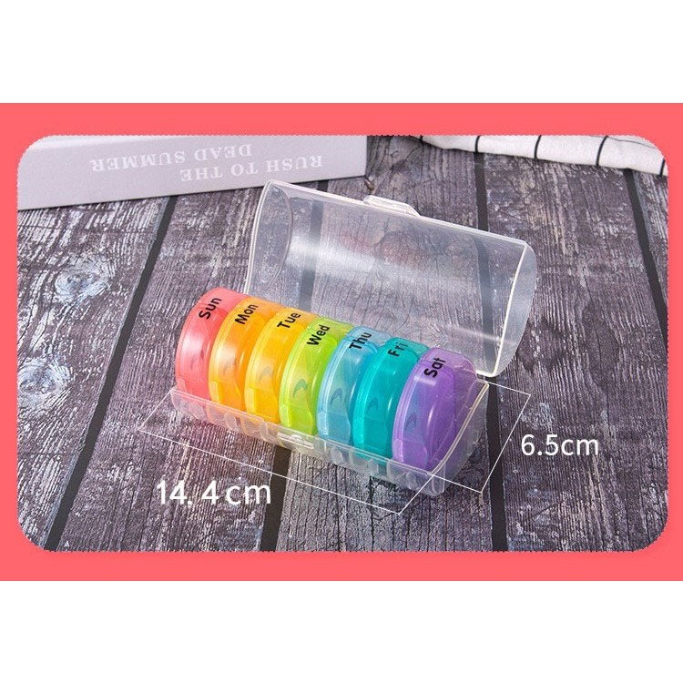 Cutie Depozitare Medicamente, Flippy, 7 Zile, 14 Compartimente, Cutie Suport, Recipiente Detasabile, Portabila, Multicolor, 17.5x11x9.5 cm [3]