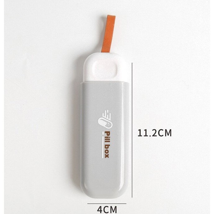 Cutie Depozitare Medicamente, Flippy, Portabila, 3 Compartimente, Tip Breloc, Plastic, Glisanta, Gri, 10.7x3.6x1.6 cm [4]