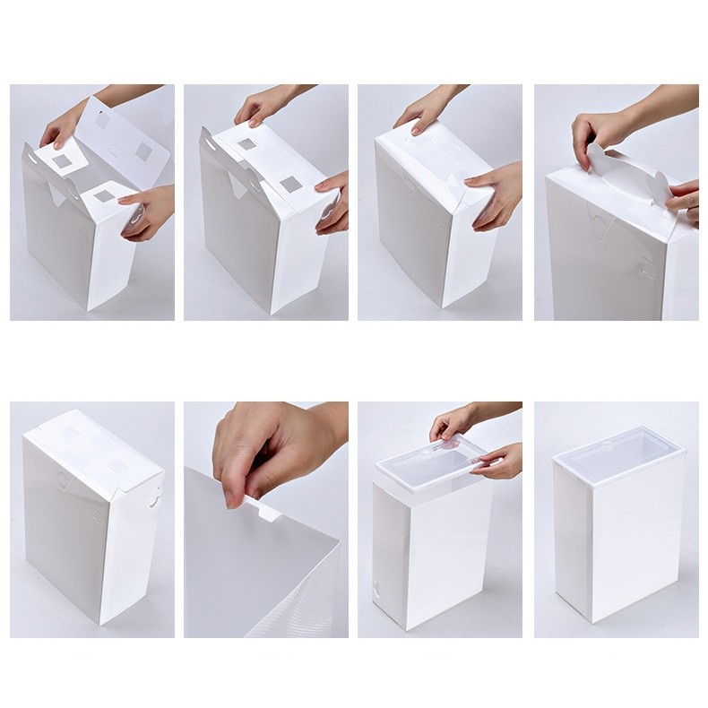 Cutie pentru Pantofi, Flippy, Tip Sertar, din Plastic, Stivuibila, Usa Frontala, 33 x 23 x 13 cm, Transparent [2]