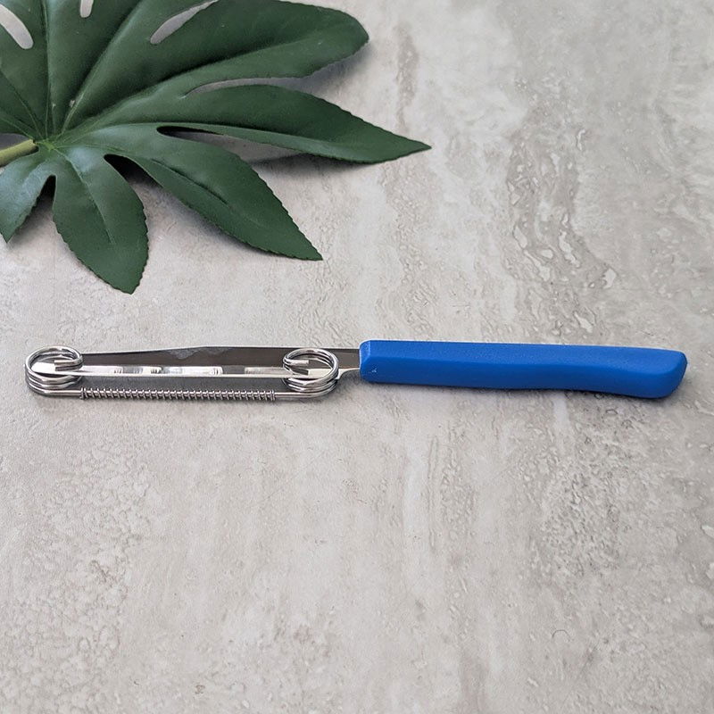 Cutit 2in1, Flippy, Feliere/Curatare, Grosime Feliere Reglabila, 22 cm, din Otel Inoxidabil, Albastru [7]