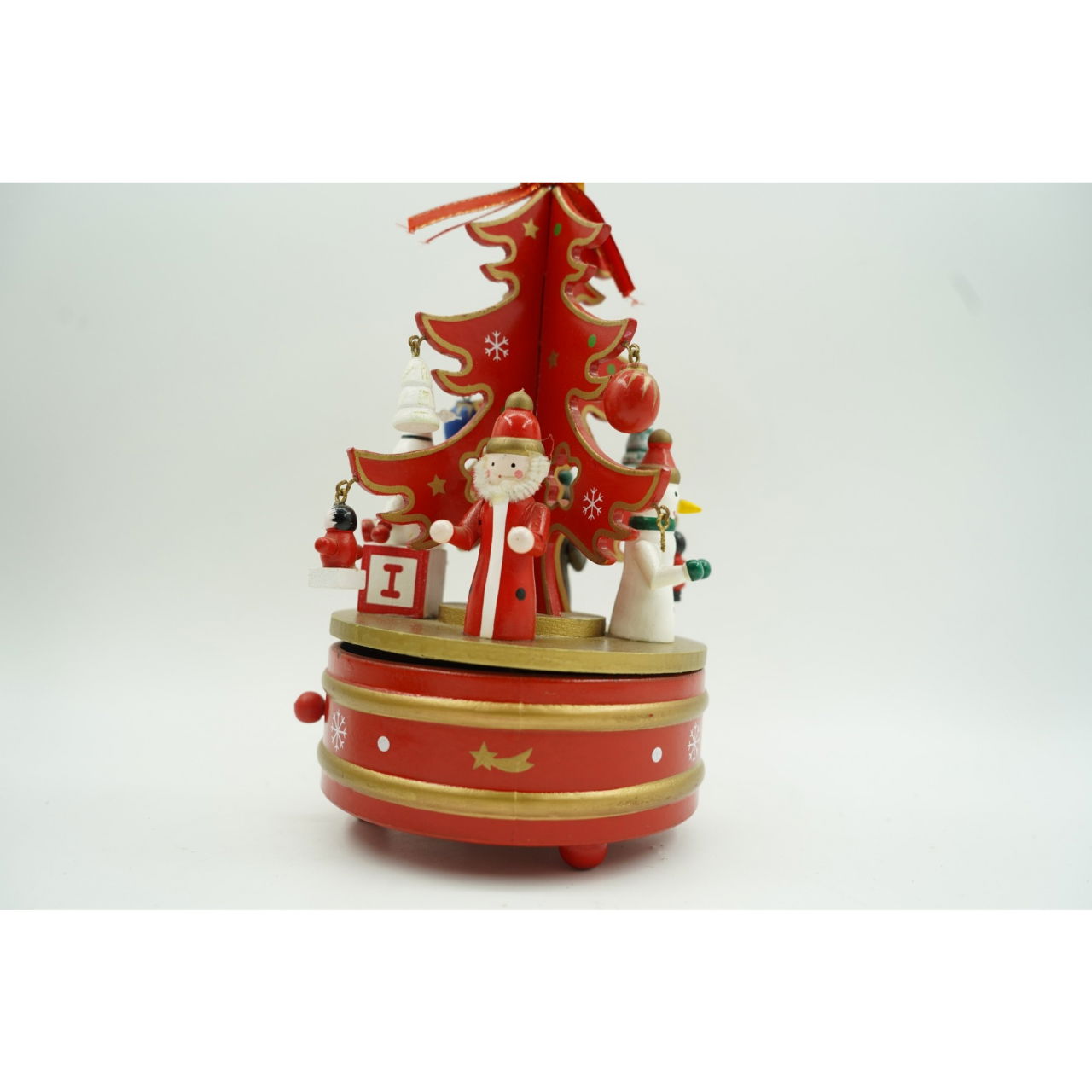 Cutiuta muzicala decorata de Craciun, Bradut, Rosu, din Lemn, 12 cm x 22 cm, Interior, Flippy [2]