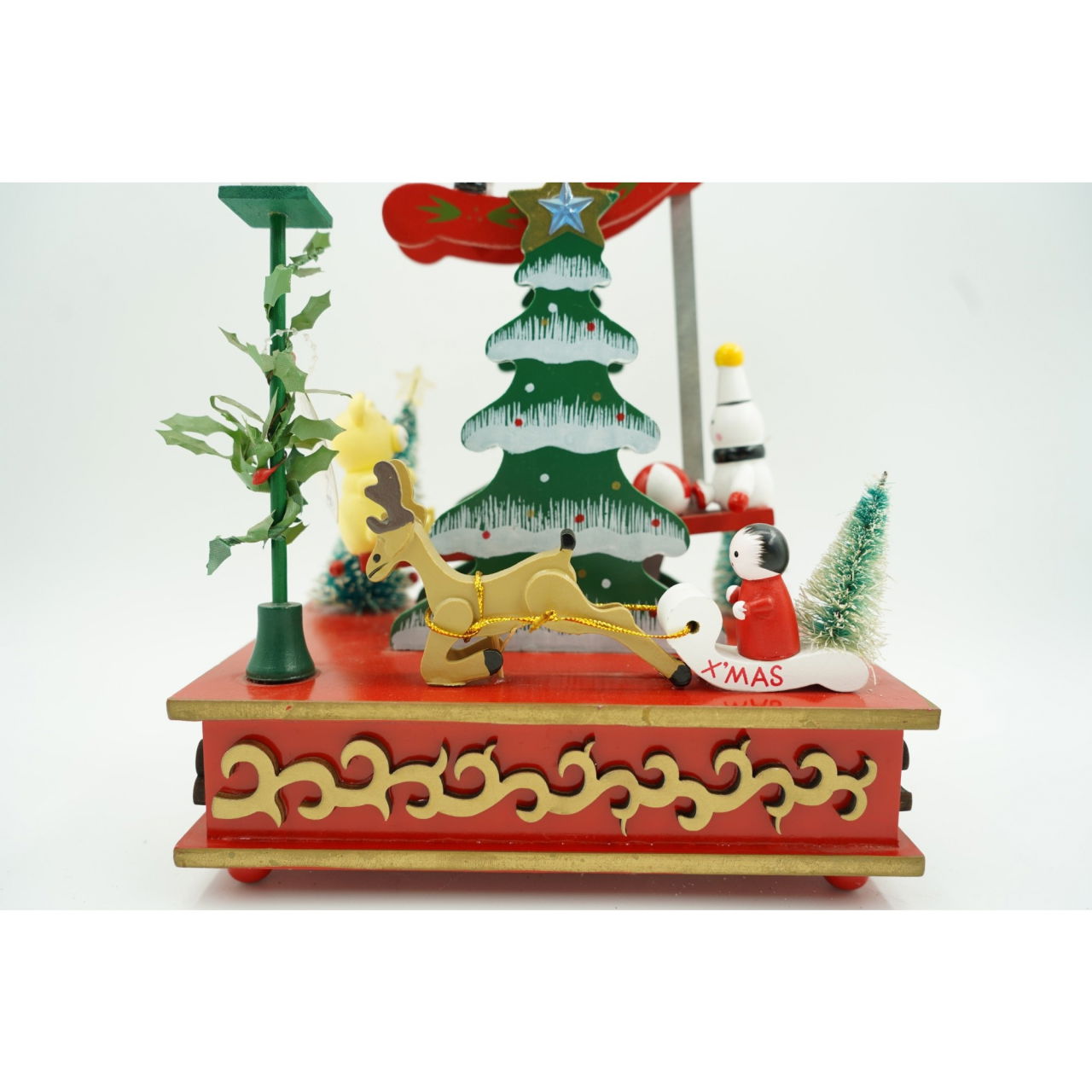 Cutiuta muzicala decorata de Craciun, Multicolor, din Lemn, 17 cm x 27.5 cm, Interior, Flippy [3]