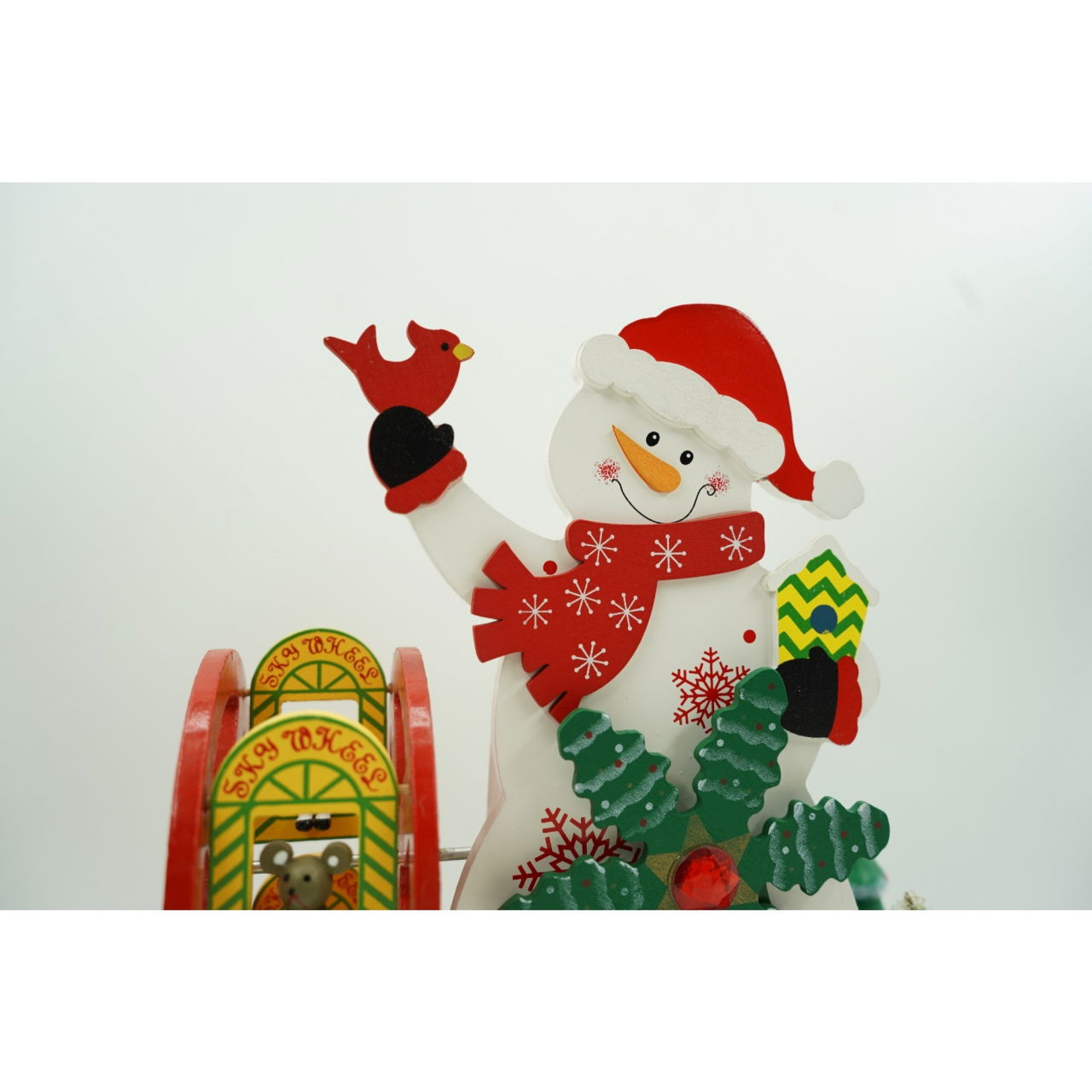 Cutiuta muzicala decorata de Craciun, Om de zapada, Multicolor, din Lemn, 21.5 cm x 24.5 cm, Interior, Flippy [2]