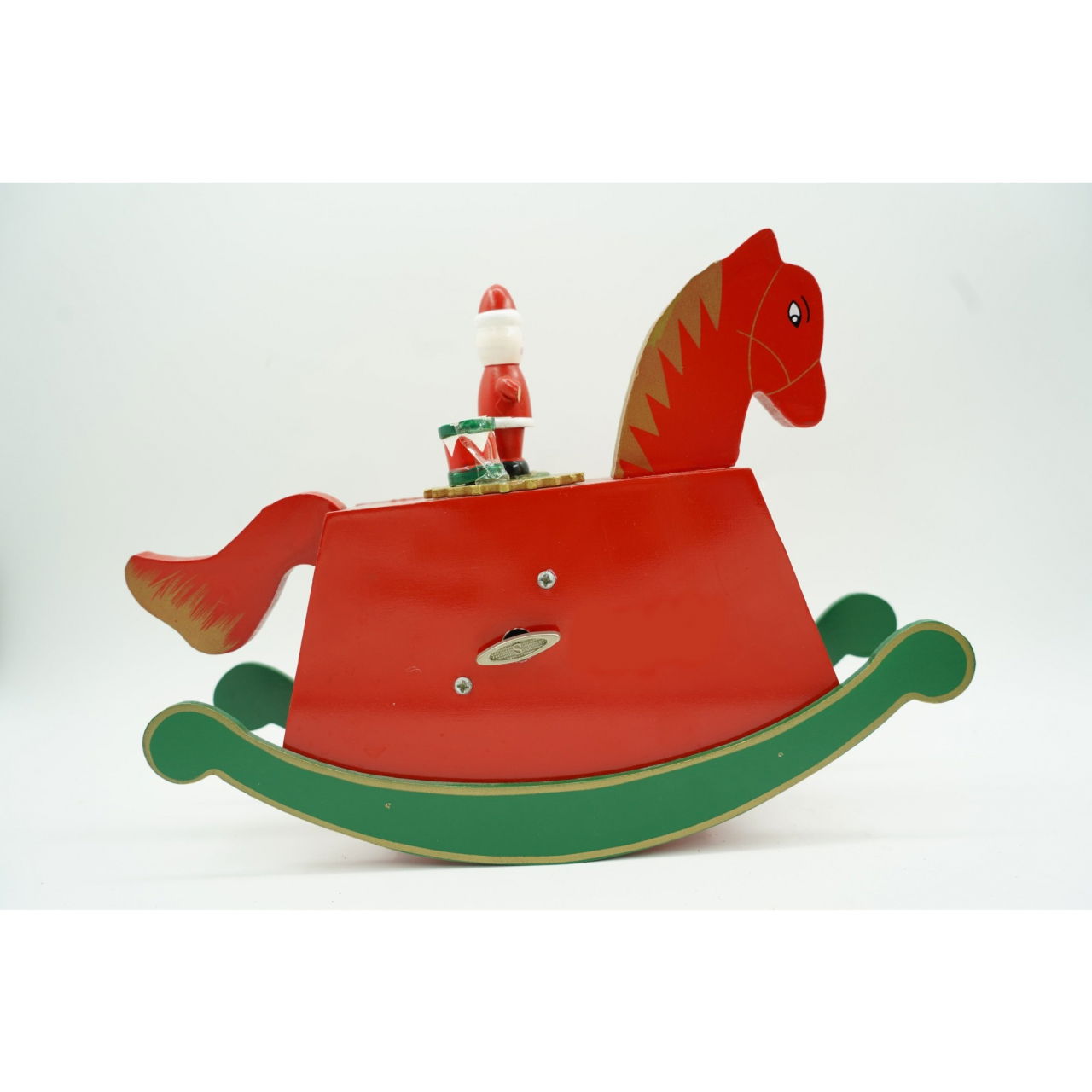 Cutiuta muzicala decorata de Craciun, Ponei, Rosu, din Lemn, 18 cm x 25 cm, Interior, Flippy [5]