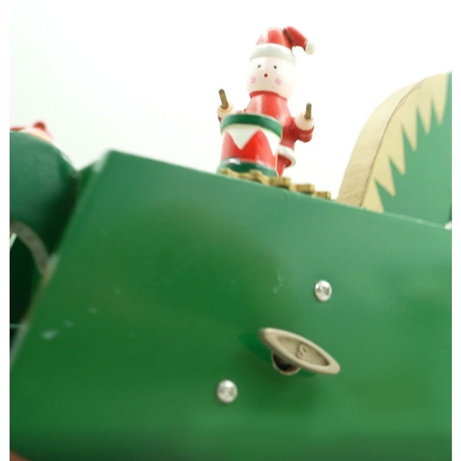 Cutiuta muzicala decorata de Craciun, Ponei, Verde, din Lemn, 18 cm x 25 cm, Interior, Flippy [5]