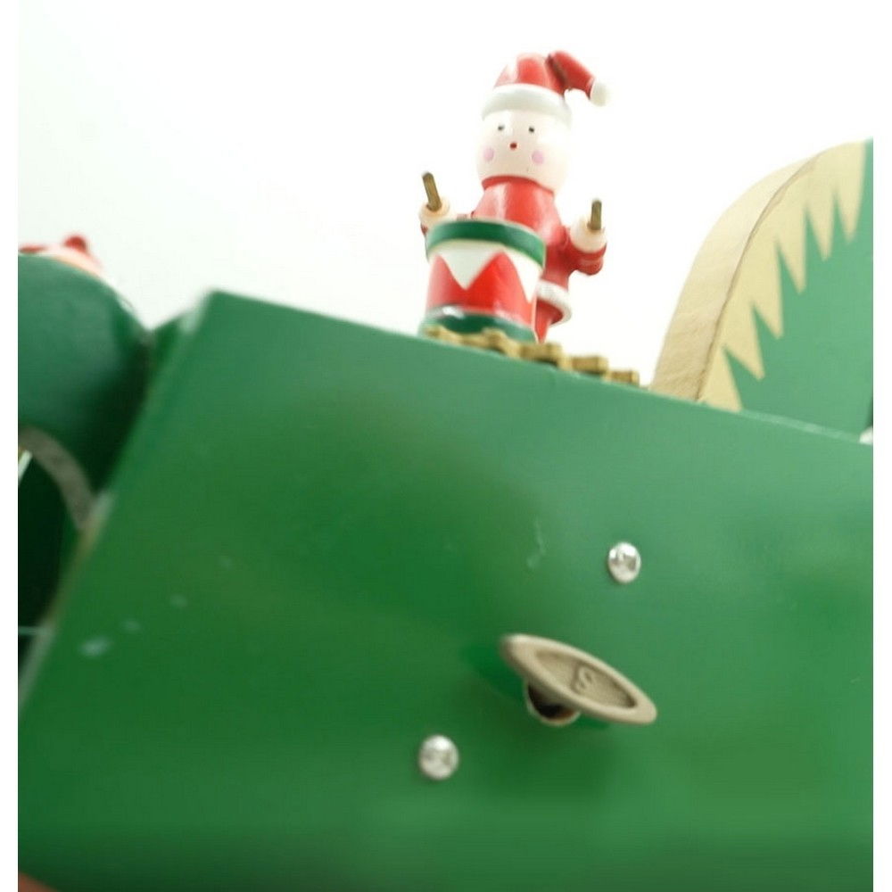 Cutiuta muzicala decorata de Craciun, Ponei, Verde, din Lemn, 18 cm x 25 cm, Interior, Flippy [10]