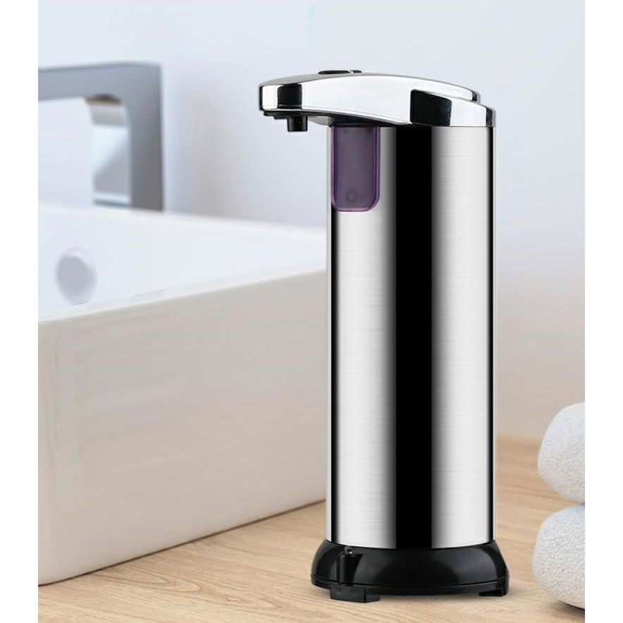 Dispenser pentru Sapun Lichid/Dezinfectant, Flippy, cu Senzor Infrarosu de Miscare, din Otel Inoxidabil, 250 ml, 19 x 11 cm, Gri [3]