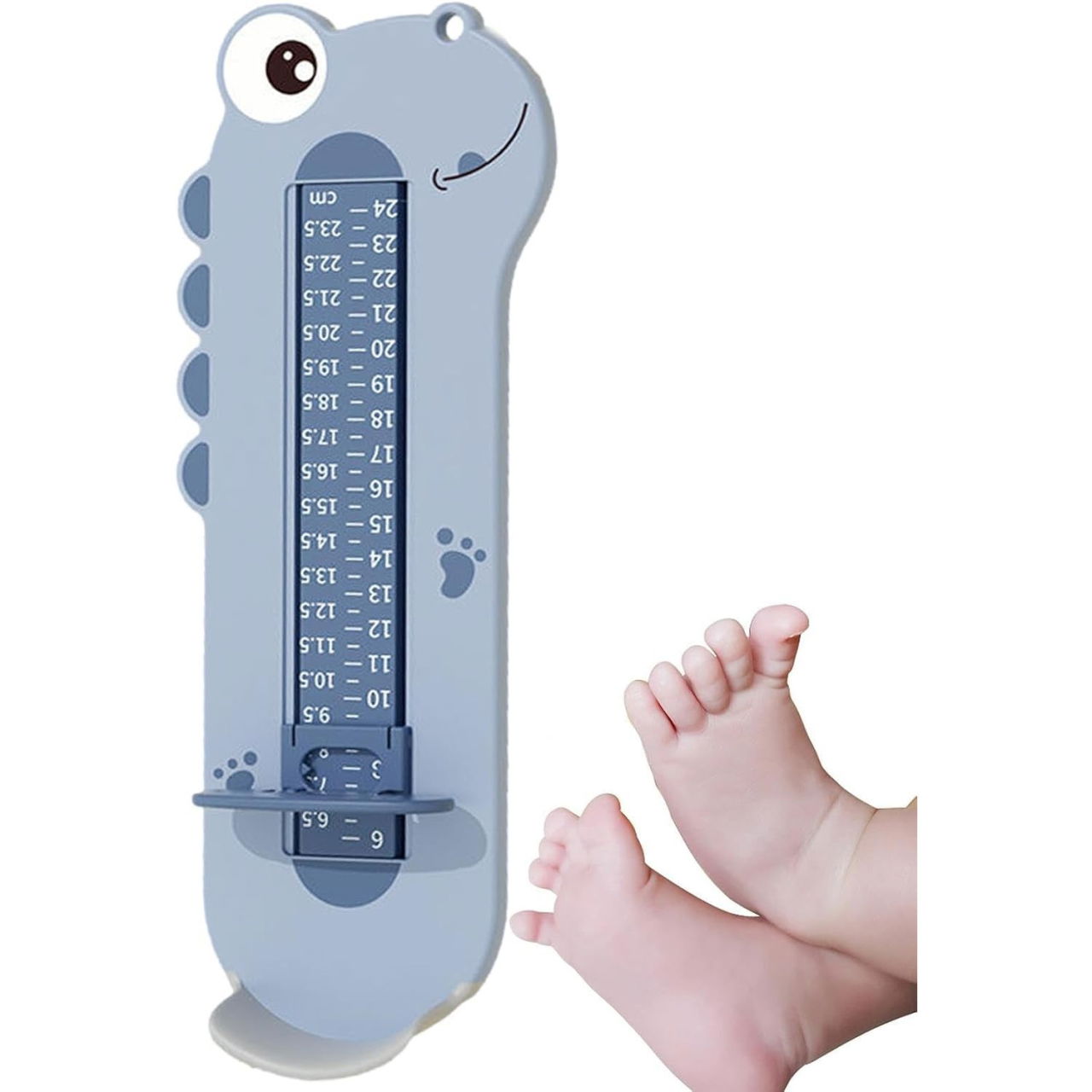 Dispozitiv de Masurat Talpa Piciorului pentru Bebelusi, Flippy, 9-24, Model Dinozaur, Albastru [5]