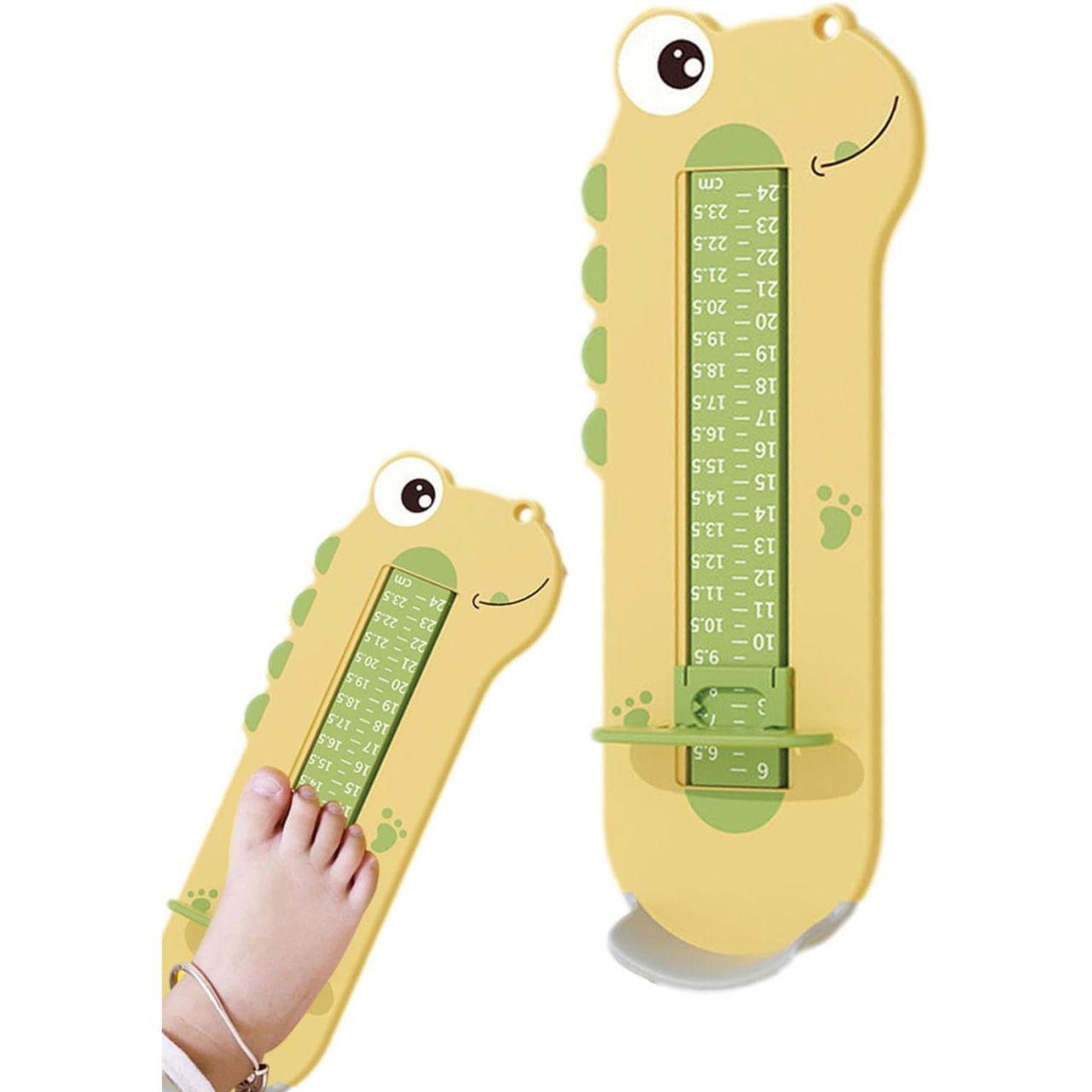 Dispozitiv de Masurat Talpa Piciorului pentru Bebelusi, Flippy, 9-24, Model Dinozaur, Galben [3]
