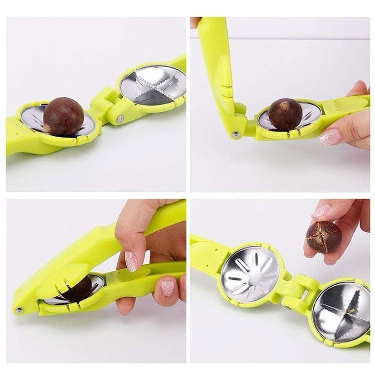 Dispozitiv de spart nuci si castane Flippy, ABS si otel, 17.5 x 5.5 x 5 cm, usor de utilizat, verde [2]