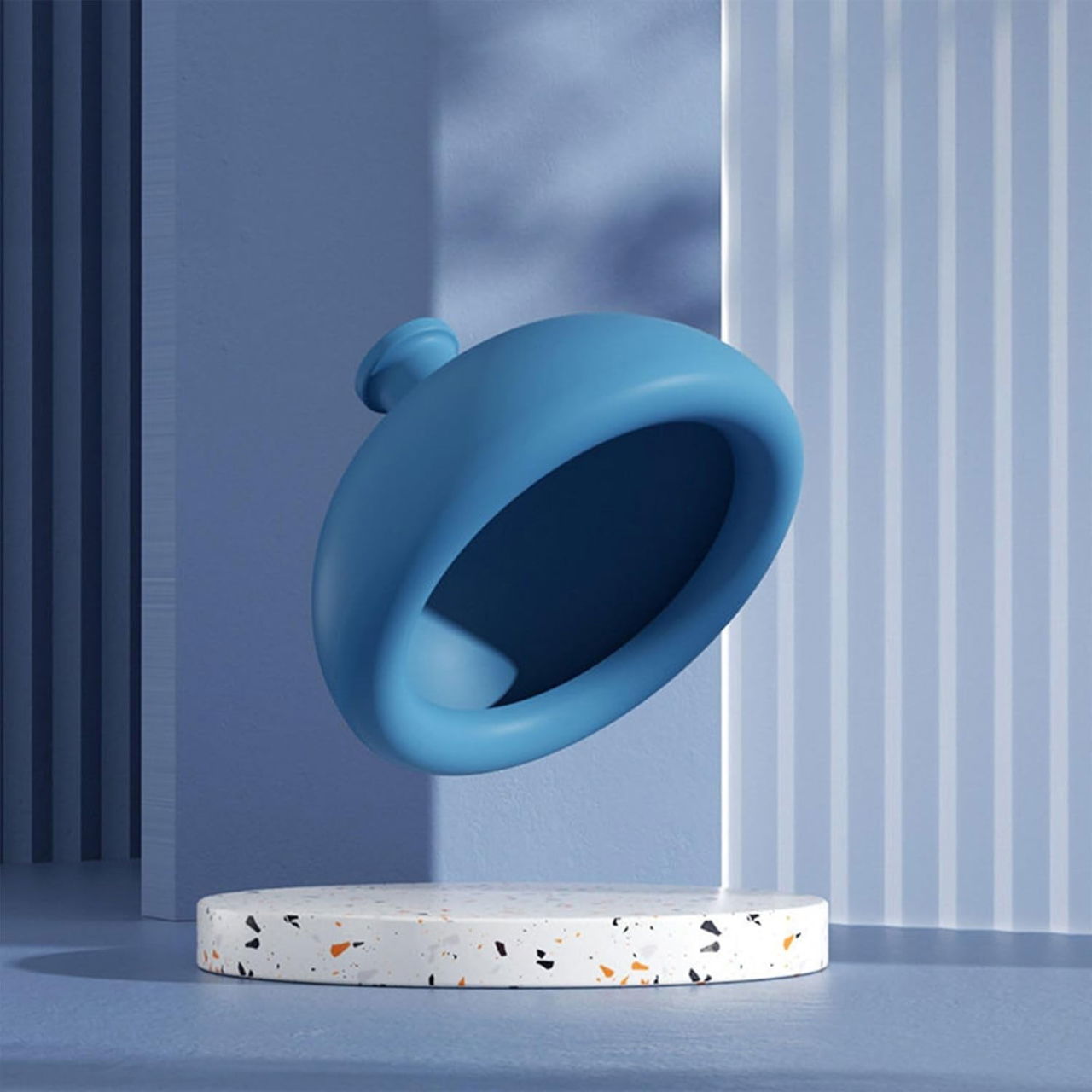 Dispozitiv Terapeutic Sputa, Flippy, Cupa pentru Terapie Toracica, Dispozitiv de Eructare, pentru Adulti si Copii, 10 x 6.5 cm, din Silicon, Albastru [2]